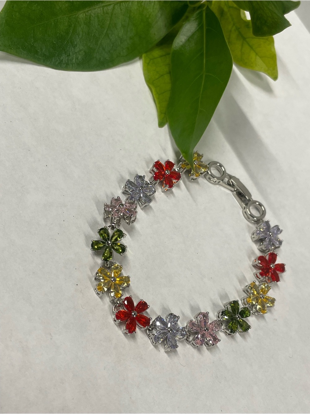 Multicolor Flower Crystal Bracelet - Women's Jewelry
